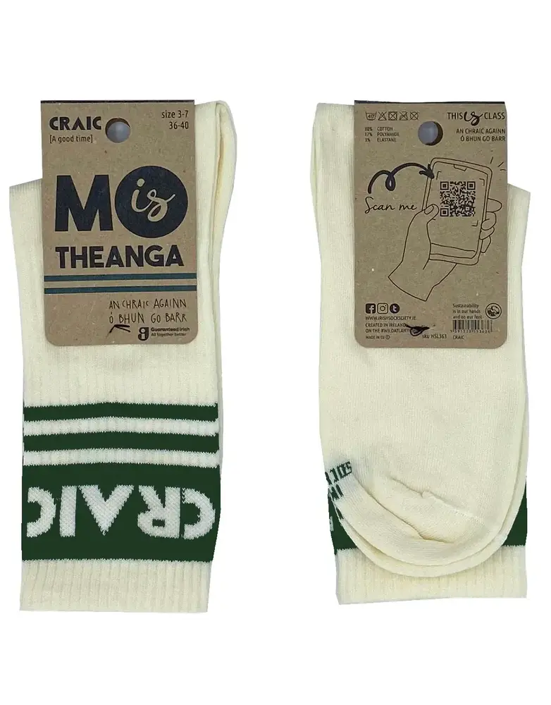 IRISH SOCKSCIETY Craic - Mo Theanga Socks - Size 8-12
