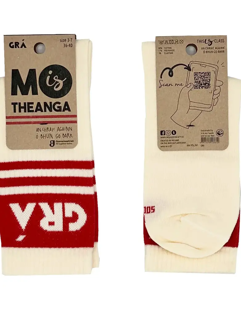IRISH SOCKSCIETY Grá - Mo Theanga Socks - Size 3-7