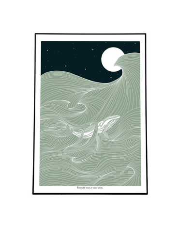 EMILY MC KEAGNEY Print A4 - Whale Under the Sea/ Éireoidh tonn ar Uisce Ciúin
