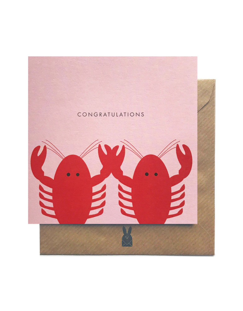 BOLD BUNNY Card - Lobsters Congratulations