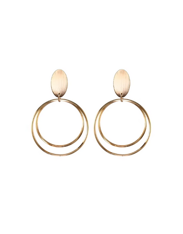 ANGELA D'ARCY Double Geometric Hoop Earrings