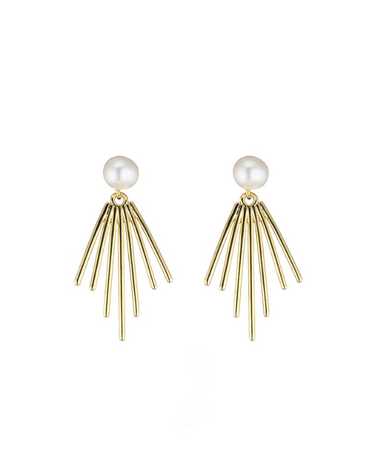 ANGELA D'ARCY Pearl Spike Earrings