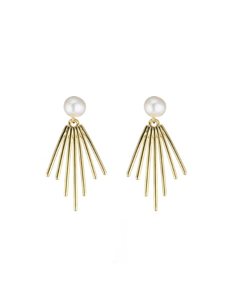 ANGELA D'ARCY Pearl Spike Earrings