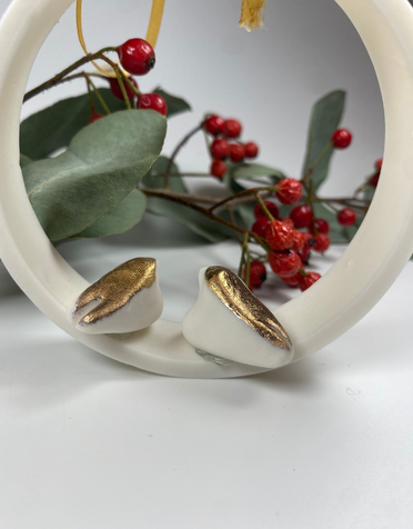 KARO ART Porcelain Hoop Ornament- Love Birds