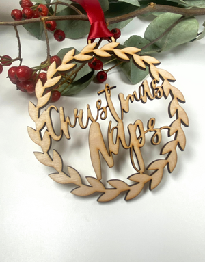 MY SHOP COLLECTION Wooden Decoration - Wreath Christmas Naps