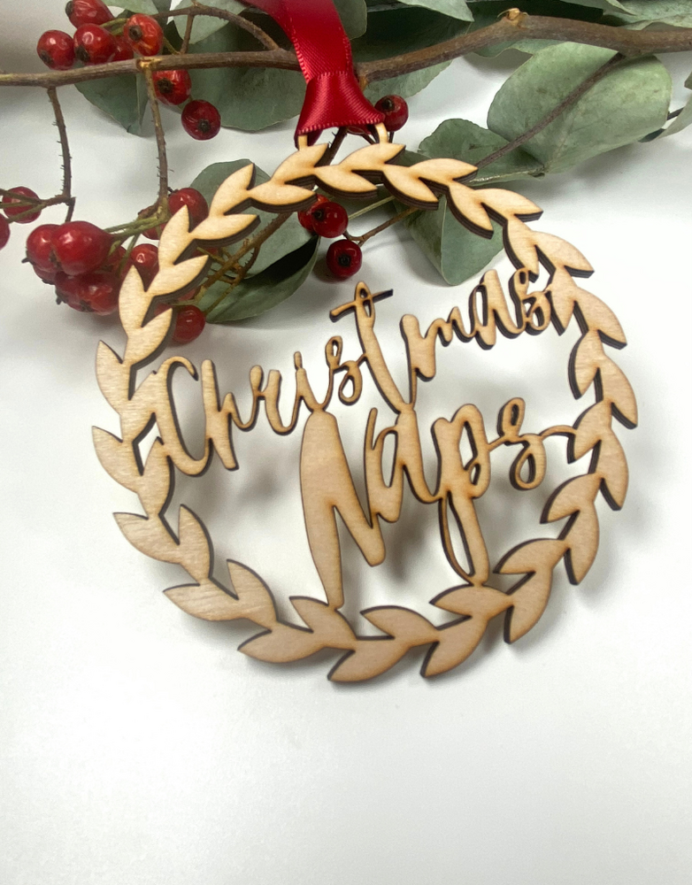 MY SHOP COLLECTION Wooden Decoration - Wreath Christmas Naps