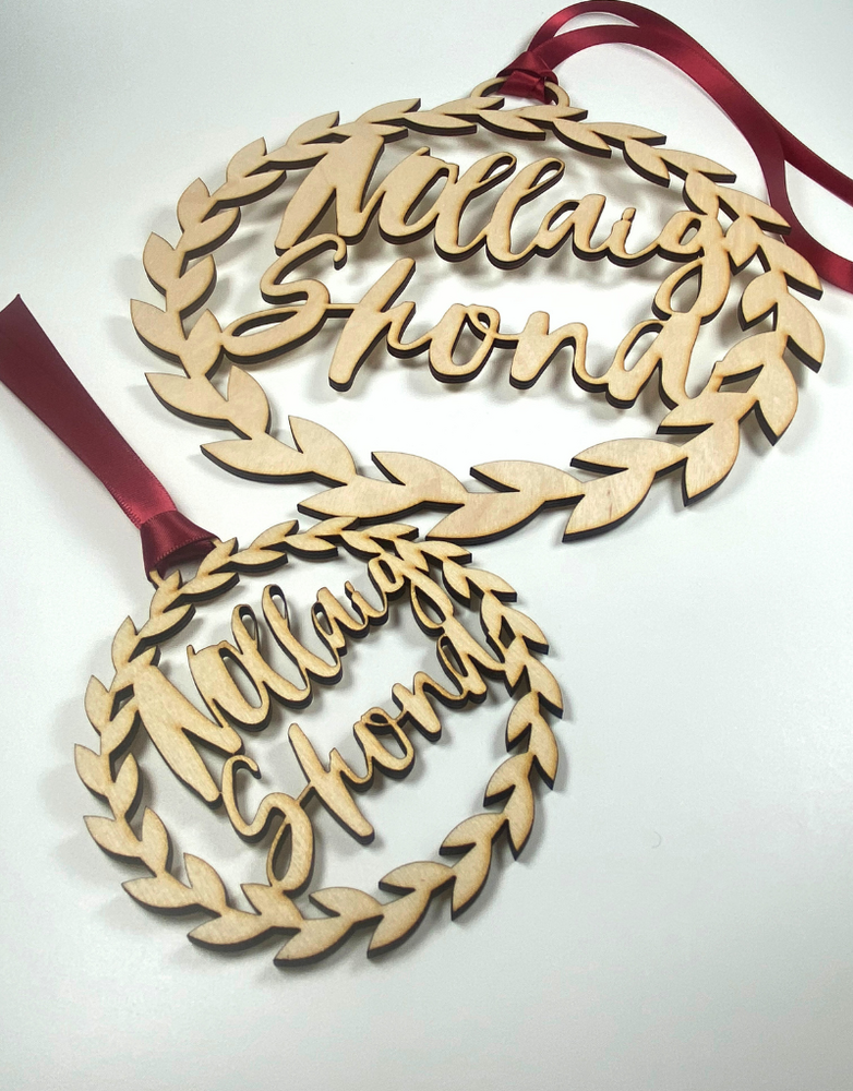 MY SHOP COLLECTION Wooden Wreath Nollaig Shona