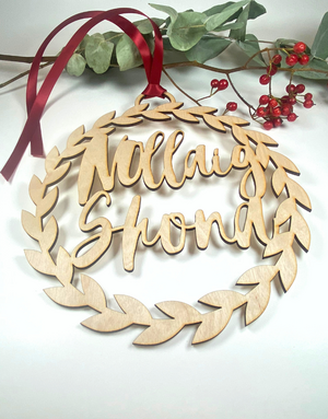 MY SHOP COLLECTION Wooden Wreath Nollaig Shona