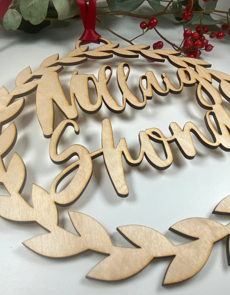 MY SHOP COLLECTION Wooden Wreath Nollaig Shona