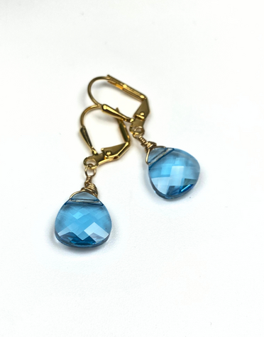 K KAJOUX Briolette Blue Short Drop Earrings