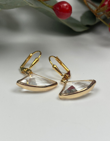 K KAJOUX Fan Deco Earring Short - Crystal