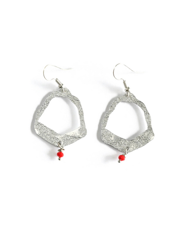 DAKIDAKI DESIGN Koda Small Cutout And Bead Aluminium Earrings