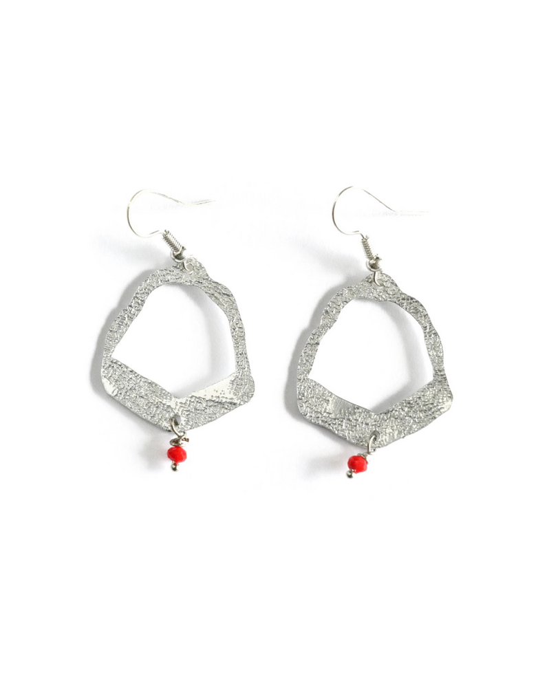 DAKIDAKI DESIGN Koda Small Cutout And Bead Aluminium Earrings
