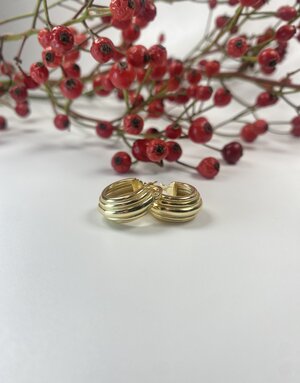 MARY K Gold Ridged Hoop Earrings