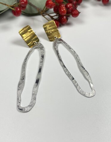 DAKIDAKI DESIGN Kiku Brass And Aluminium Earrings