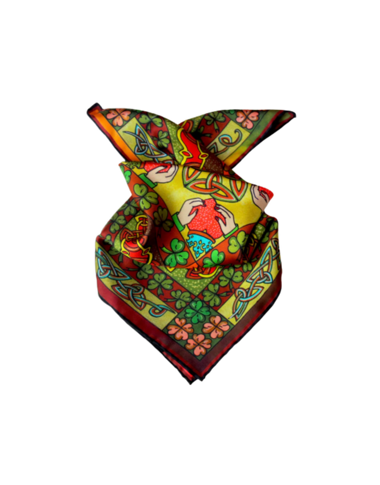JERUSHA MARLEY Silk Scarf - Claddagh 45 cm