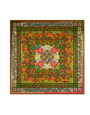 JERUSHA MARLEY Silk Scarf - Claddagh 45 cm