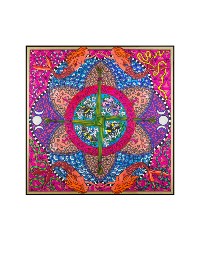 JERUSHA MARLEY Silk Scarf- The Divine Feminine 45 cm