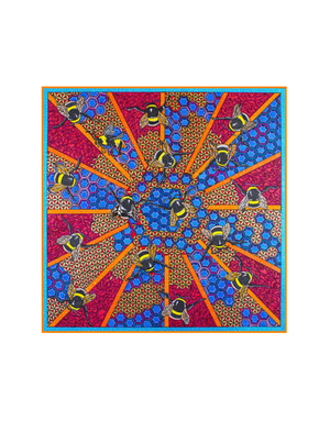 JERUSHA MARLEY Silk Scarf -  Sacred Bees 45 cm