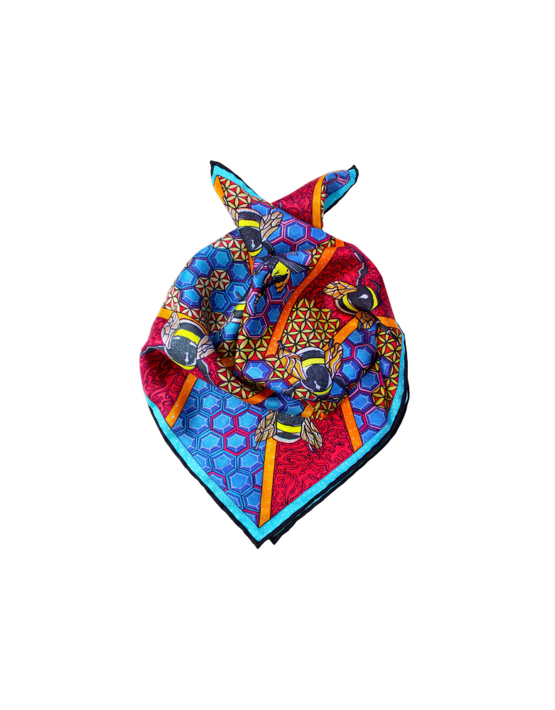 JERUSHA MARLEY Silk Scarf -  Sacred Bees 45 cm