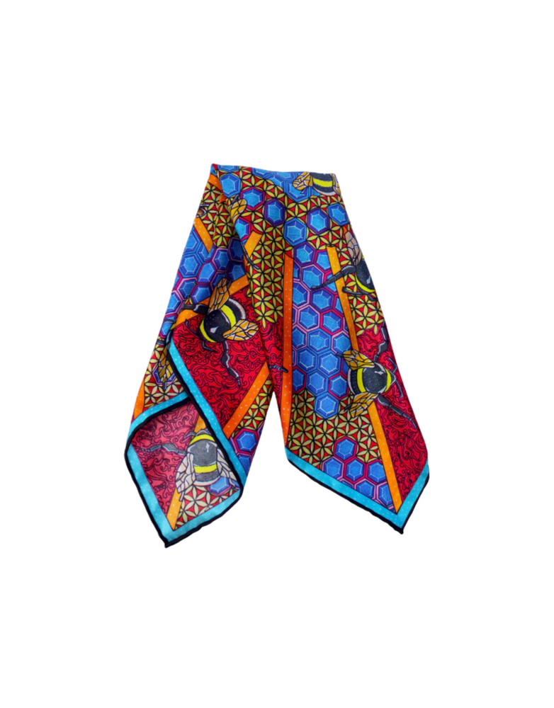 JERUSHA MARLEY Silk Scarf -  Sacred Bees 45 cm