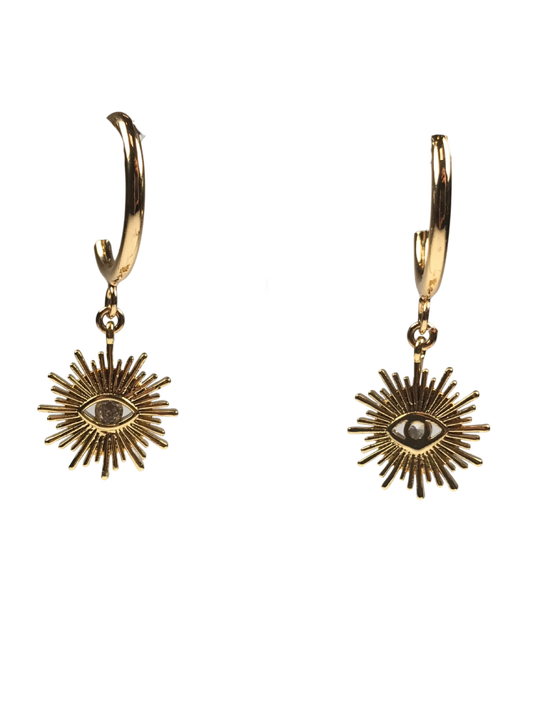 ANGELA D'ARCY Earrings Evil Eye Sun