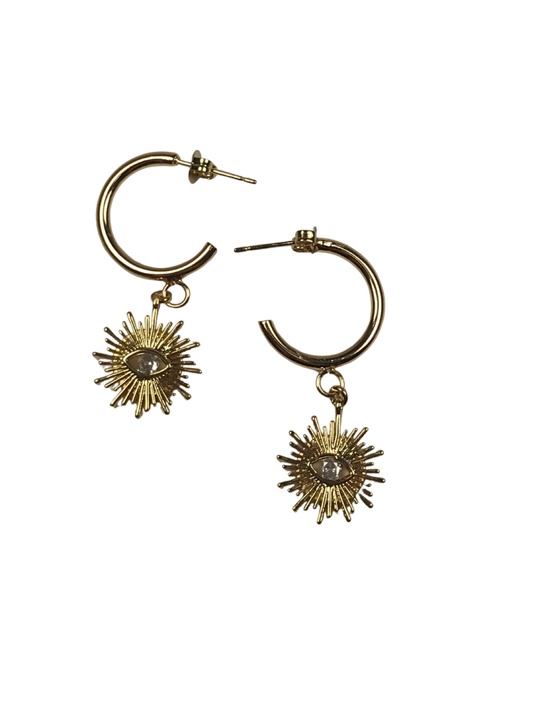 ANGELA D'ARCY Earrings Evil Eye Sun
