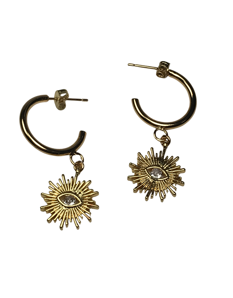 ANGELA D'ARCY Earrings Evil Eye Sun