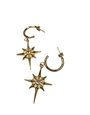 ANGELA D'ARCY Earrings Compass Star Half Hoop Large