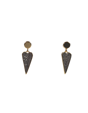 ANGELA D'ARCY Love Heart Pave Earrings