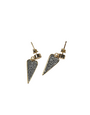 ANGELA D'ARCY Love Heart Pave Earrings
