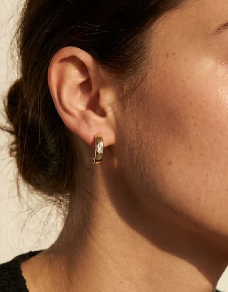 MARY K Gold Facet Hoop Earrings