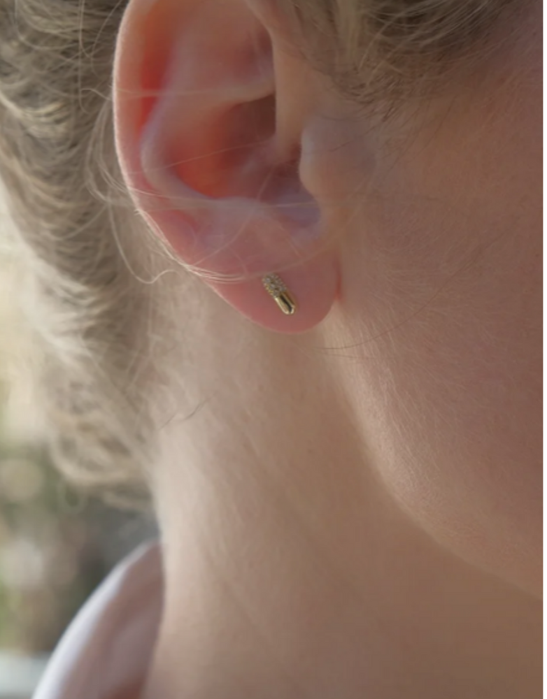 MARY K Gold Pave Bar Studs