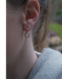 MARY K Gold Double Circle + Zircon Huggies