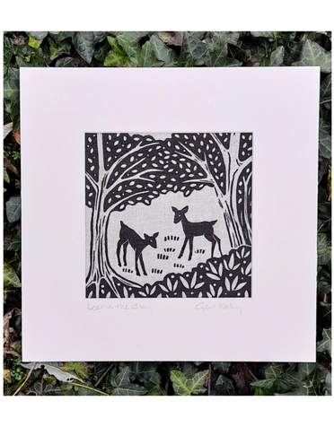 ALGAN ARTS Linen Print- Deer in the Glen