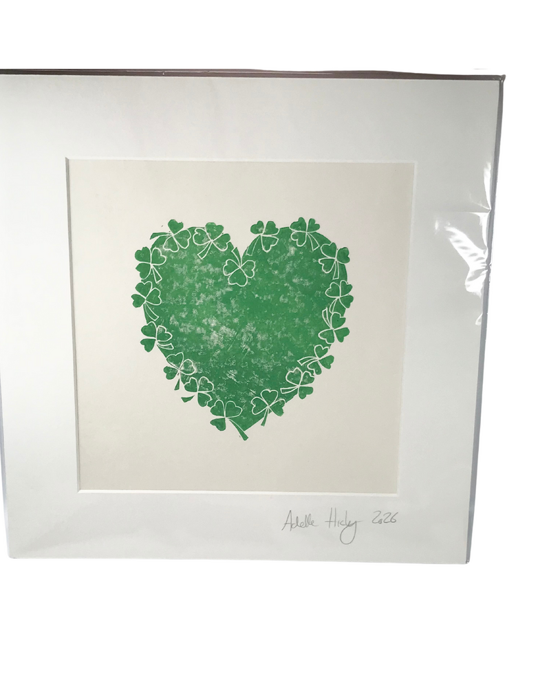 ADELLE HICKEY Large Mounted Print  Shamrock Heart