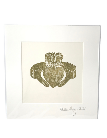 ADELLE HICKEY Small  Mounted Print Claddagh