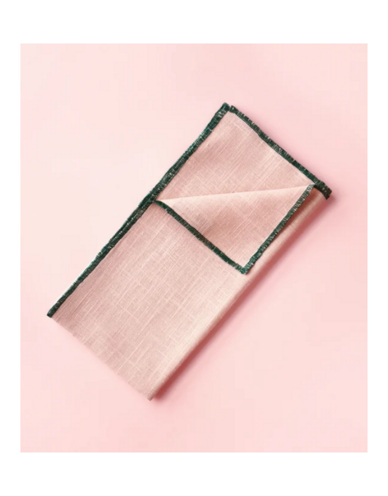 WE MAKE GOOD Edged Linen Napkins- Rhubarb