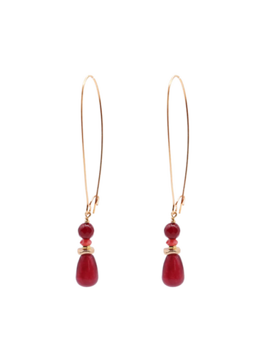 K KAJOUX Fiora Stone Long Drop Earring