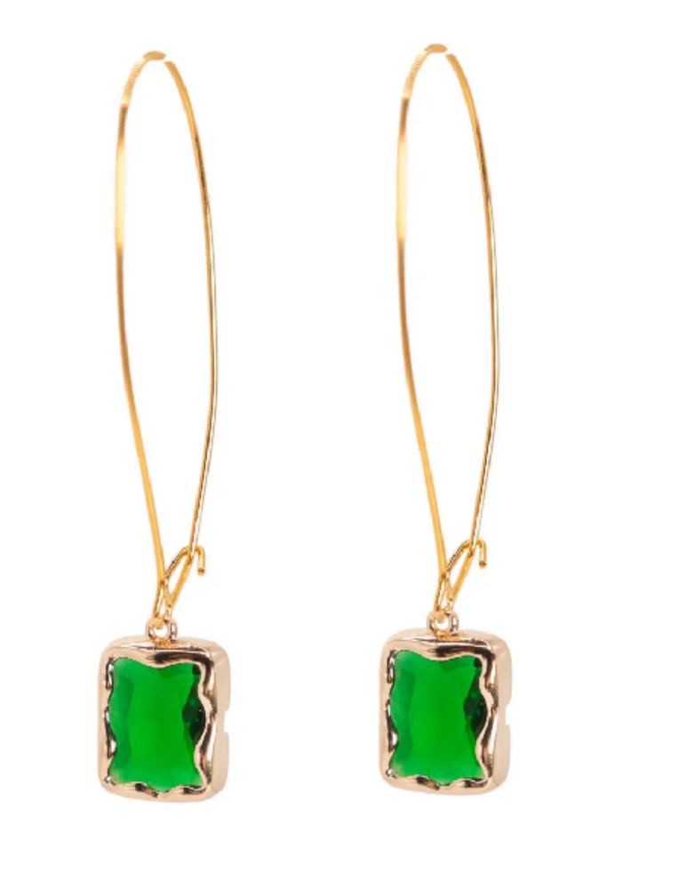 K KAJOUX Pop Emerald Long Earrings