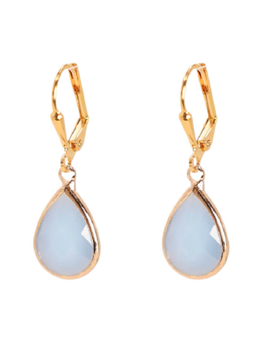 K KAJOUX Ellie Teardrop  Sky Blue Short Earrings
