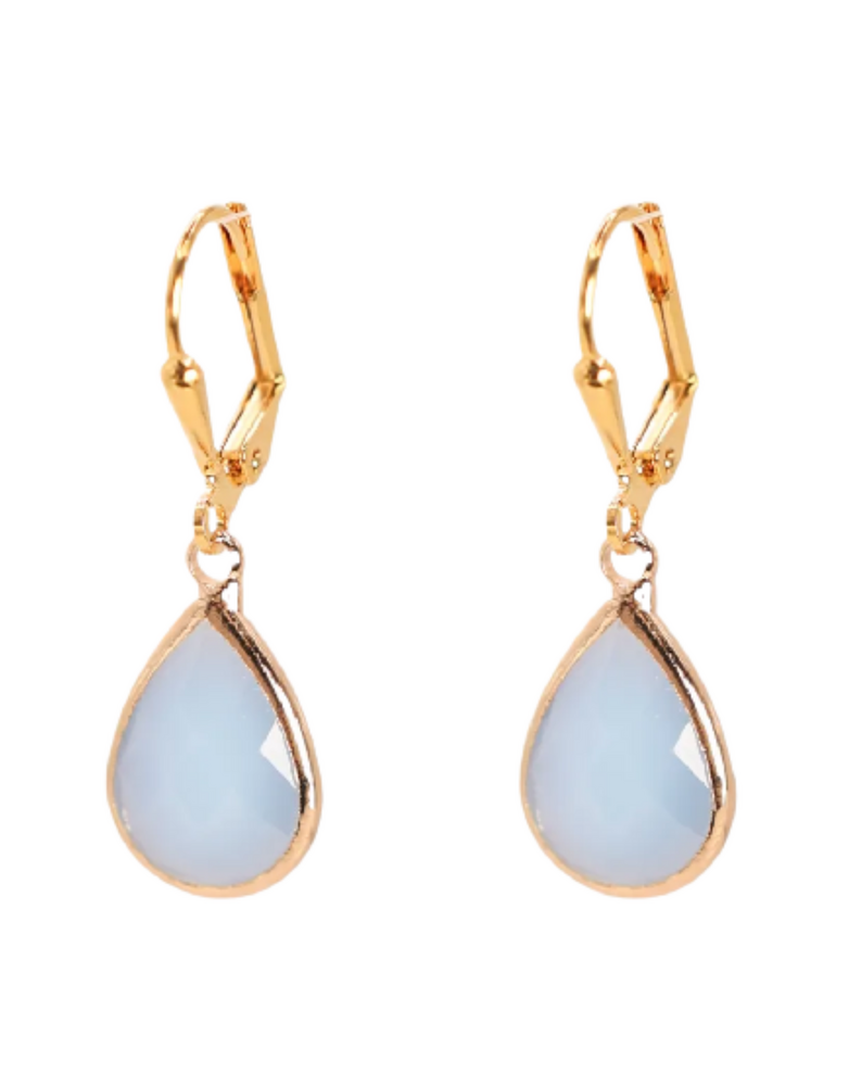 K KAJOUX Ellie Teardrop  Sky Blue Short Earrings