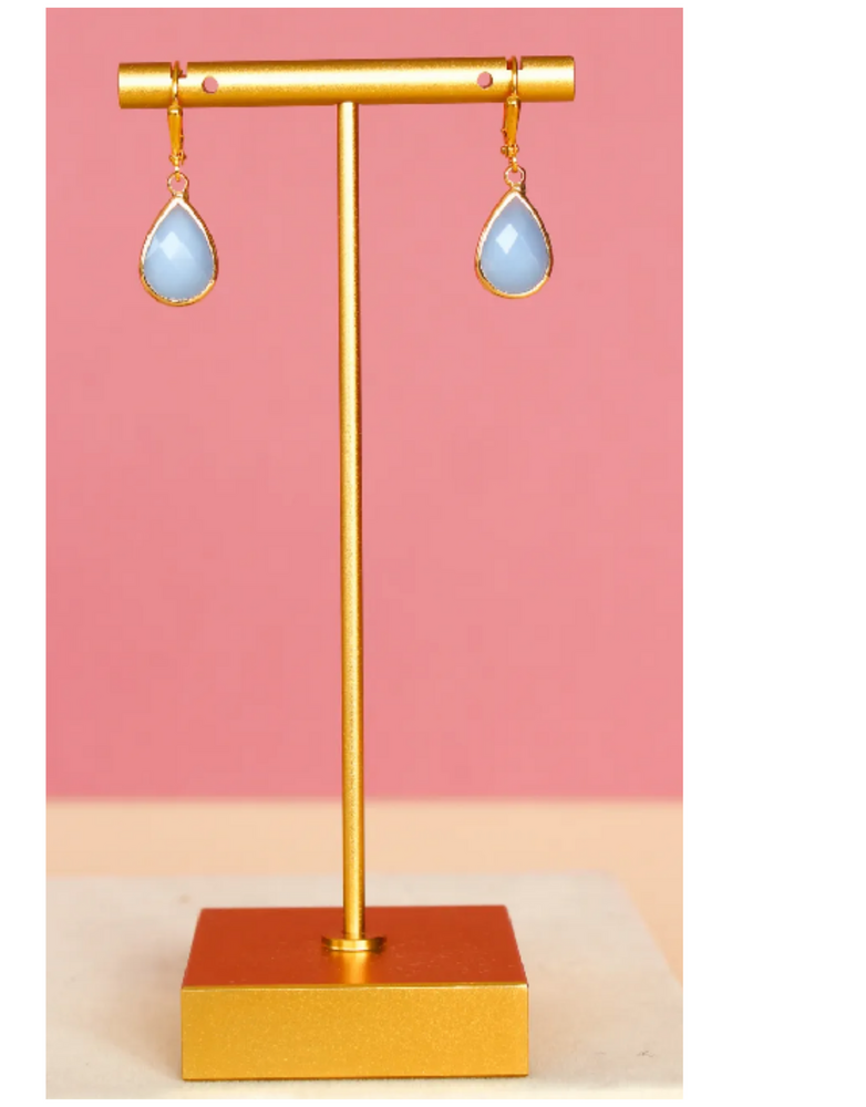 K KAJOUX Ellie Teardrop  Sky Blue Short Earrings