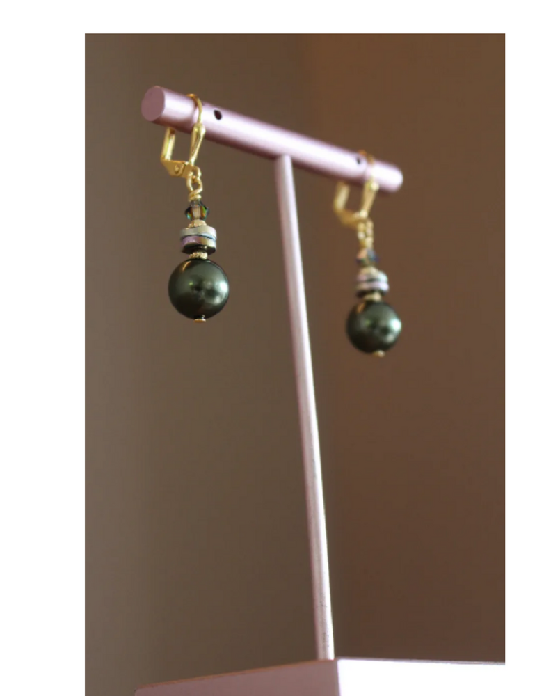 K KAJOUX Nocturne Hunter Green Short Earrings