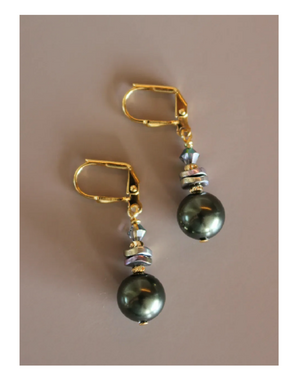 K KAJOUX Nocturne Hunter Green Short Earrings