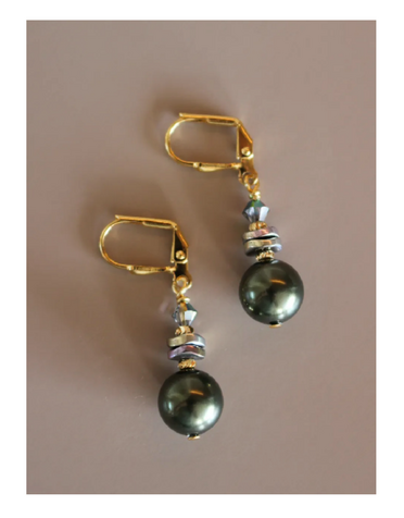 K KAJOUX Nocturne Hunter Green Short Earrings