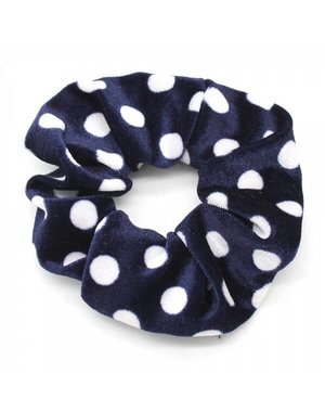  Scrunchie Velvet Stippen diverse kleuren — Lichtbruin