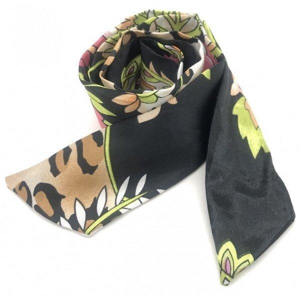Haar sjaaltje design met luipaardprint |  Zwart
