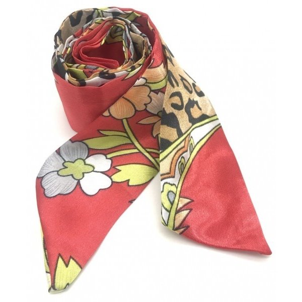 Haar sjaaltje design met luipaardprint | Rood