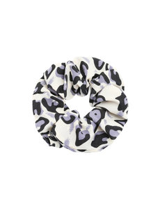 Yehwang Scrunchie luipaardprint  — Wit met Lila